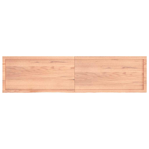 Tischplatte Hellbraun 200x50x(2-4)cm Massivholz Eiche Behandelt