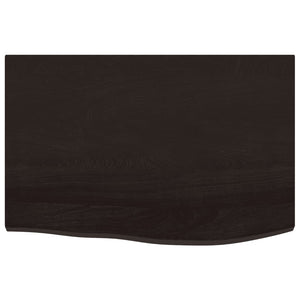 Tischplatte Dunkelbraun 60x40x2 cm Massivholz Eiche Behandelt