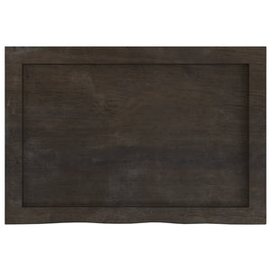 Tischplatte Dunkelbraun 60x40x(2-6)cm Massivholz Eiche