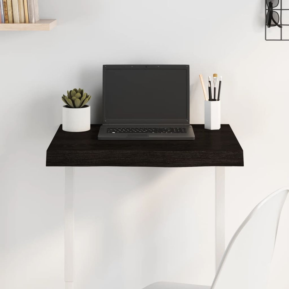 Tischplatte Dunkelbraun 60x40x(2-6)cm Massivholz Eiche