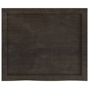 Tischplatte Dunkelbraun 60x50x(2-4)cm Massivholz Eiche