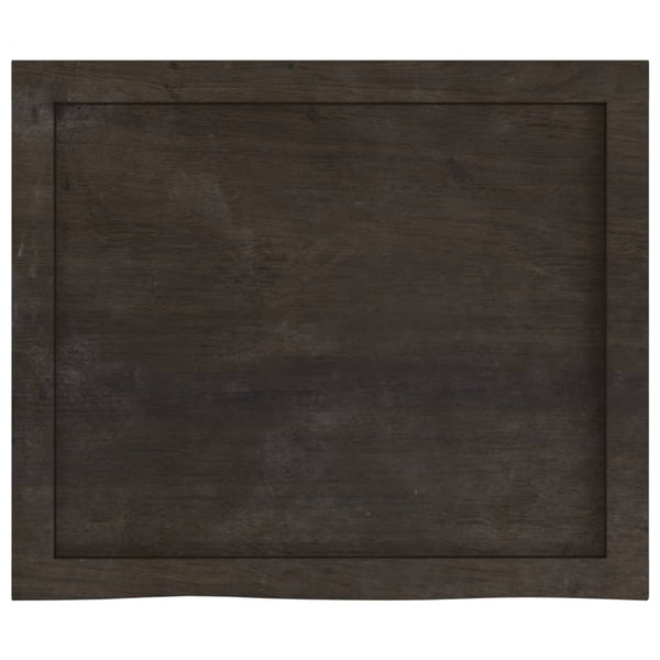 Tischplatte Dunkelbraun 60x50x(2-4)cm Massivholz Eiche
