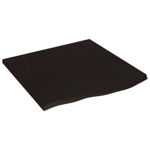 Tischplatte Dunkelbraun 60x60x2 cm Massivholz Eiche Behandelt