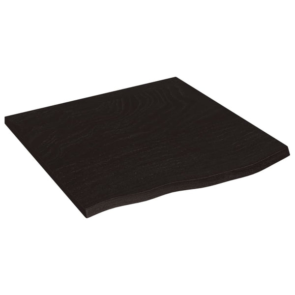 Tischplatte Dunkelbraun 60x60x2 cm Massivholz Eiche Behandelt