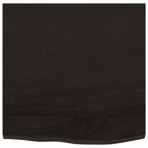 Tischplatte Dunkelbraun 60x60x2 cm Massivholz Eiche Behandelt