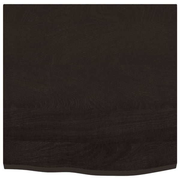 Tischplatte Dunkelbraun 60x60x2 cm Massivholz Eiche Behandelt