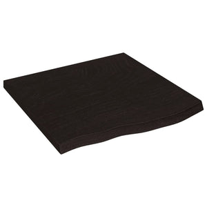Tischplatte Dunkelbraun 60x60x(2-4)cm Massivholz Eiche