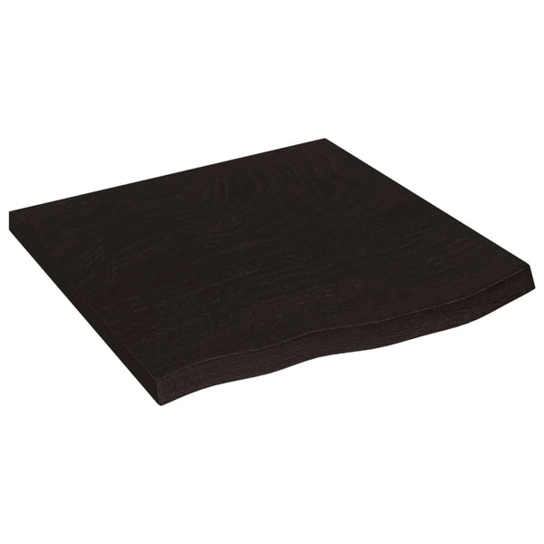 Tischplatte Dunkelbraun 60x60x(2-4)cm Massivholz Eiche