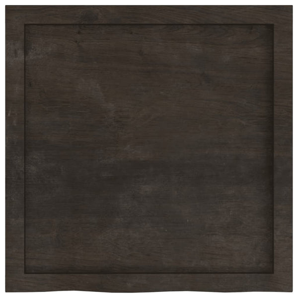 Tischplatte Dunkelbraun 60x60x(2-4)cm Massivholz Eiche
