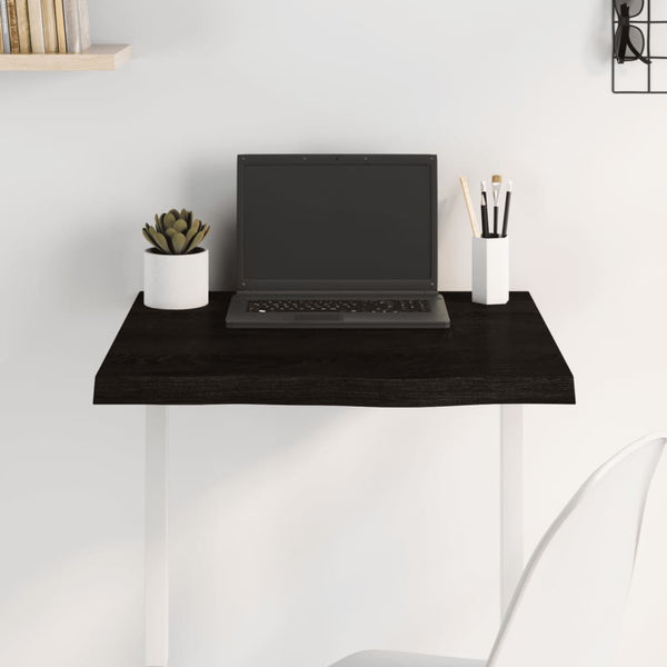 Tischplatte Dunkelbraun 60x60x(2-4)cm Massivholz Eiche