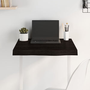Tischplatte Dunkelbraun 60x60x(2-6)cm Massivholz Eiche