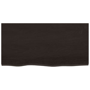 Tischplatte Dunkelbraun 80x40x(2-4)cm Massivholz Eiche
