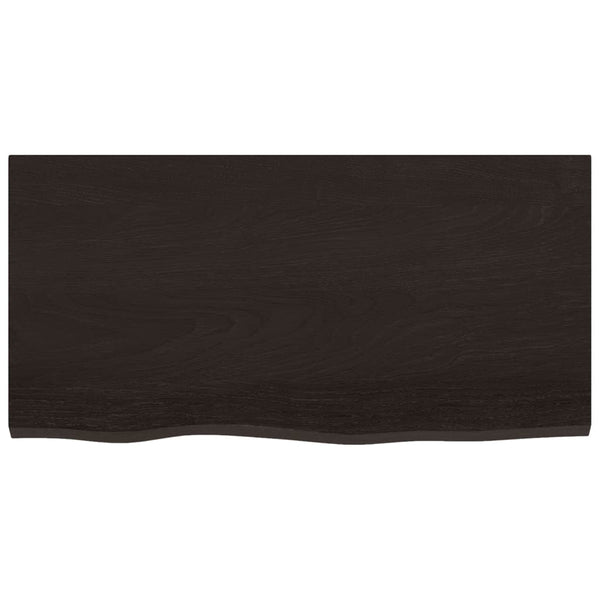Tischplatte Dunkelbraun 80x40x(2-4)cm Massivholz Eiche