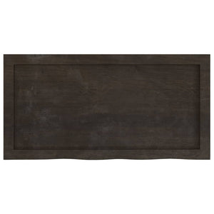 Tischplatte Dunkelbraun 80x40x(2-4)cm Massivholz Eiche