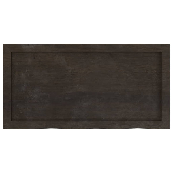 Tischplatte Dunkelbraun 80x40x(2-4)cm Massivholz Eiche