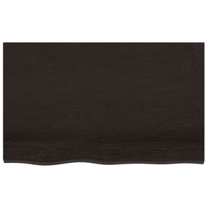 Tischplatte Dunkelbraun 80x50x(2-6)cm Massivholz Eiche