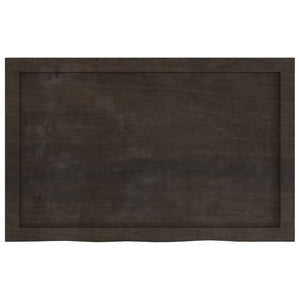 Tischplatte Dunkelbraun 80x50x(2-6)cm Massivholz Eiche