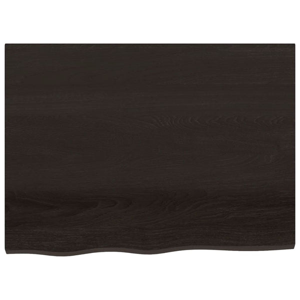 Tischplatte Dunkelbraun 80x60x(2-4)cm Massivholz Eiche