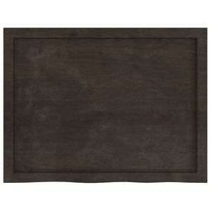 Tischplatte Dunkelbraun 80x60x(2-6)cm Massivholz Eiche