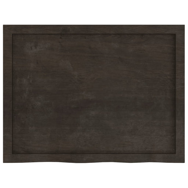 Tischplatte Dunkelbraun 80x60x(2-6)cm Massivholz Eiche