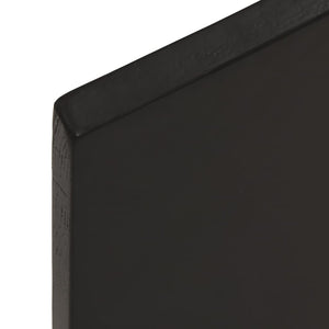 Tischplatte Dunkelbraun 100x40x2 cm Massivholz Eiche Behandelt