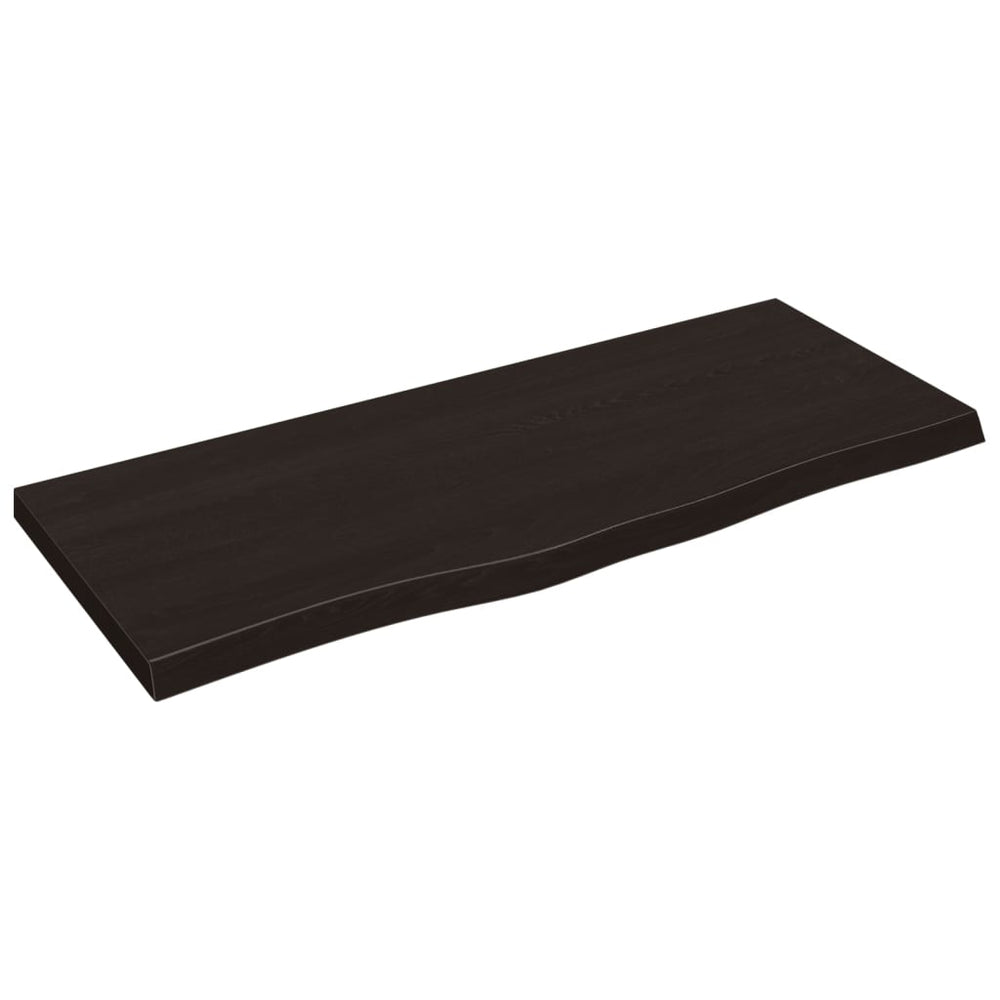 Tischplatte Dunkelbraun 100x40x(2-4)cm Massivholz Eiche