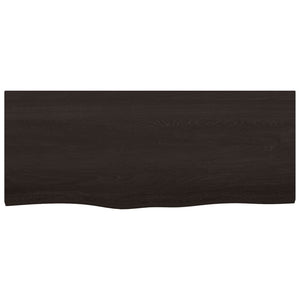 Tischplatte Dunkelbraun 100x40x(2-4)cm Massivholz Eiche