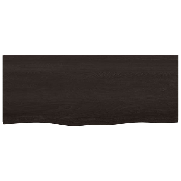 Tischplatte Dunkelbraun 100x40x(2-4)cm Massivholz Eiche