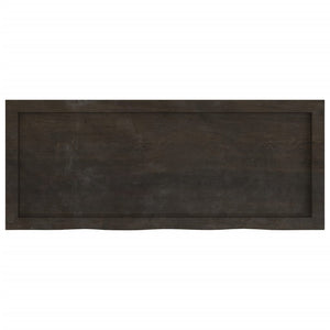 Tischplatte Dunkelbraun 100x40x(2-4)cm Massivholz Eiche