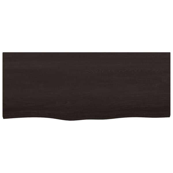 Tischplatte Dunkelbraun 100x40x(2-6)cm Massivholz Eiche