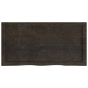 Tischplatte Dunkelbraun 100x50x(2-6)cm Massivholz Eiche