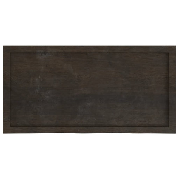 Tischplatte Dunkelbraun 100x50x(2-6)cm Massivholz Eiche