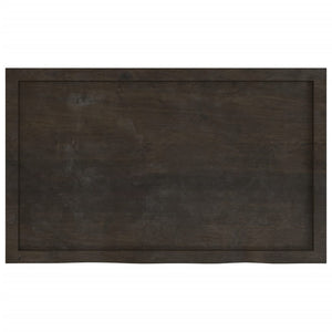 Tischplatte Dunkelbraun 100x60x(2-4)cm Massivholz Eiche