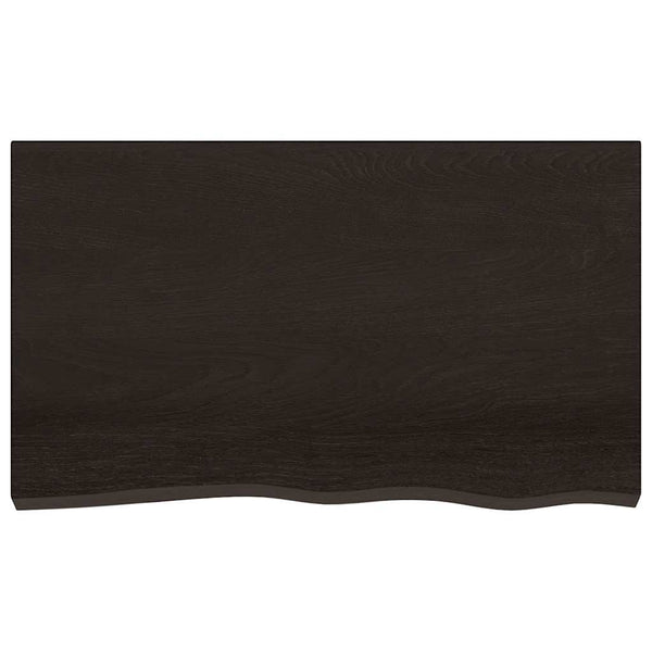 Tischplatte Dunkelbraun 100x60x(2-6)cm Massivholz Eiche