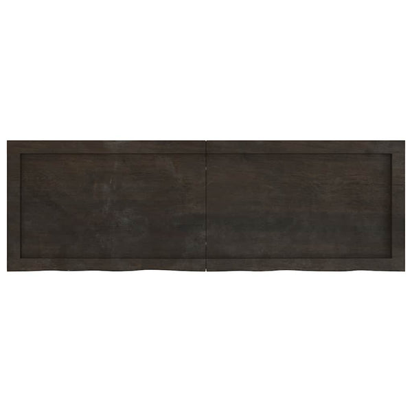 Tischplatte Dunkelbraun 120x40x(2-4)cm Massivholz Eiche