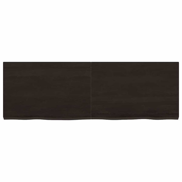 Tischplatte Dunkelbraun 120x40x(2-4)cm Massivholz Eiche