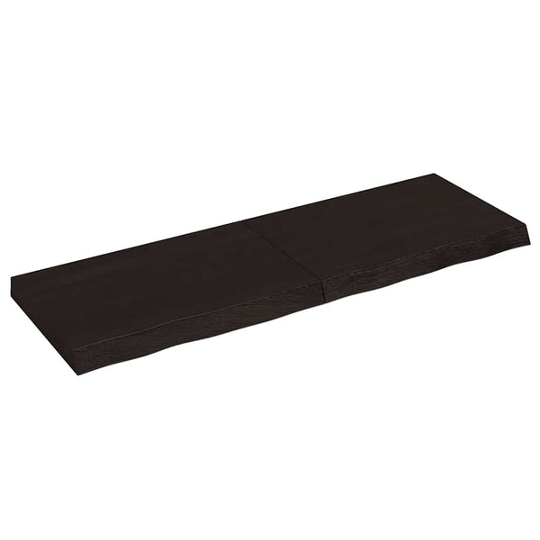 Tischplatte Dunkelbraun 120x40x(2-6)cm Massivholz Eiche