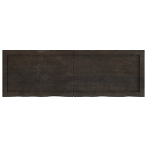 Tischplatte Dunkelbraun 120x40x(2-6)cm Massivholz Eiche