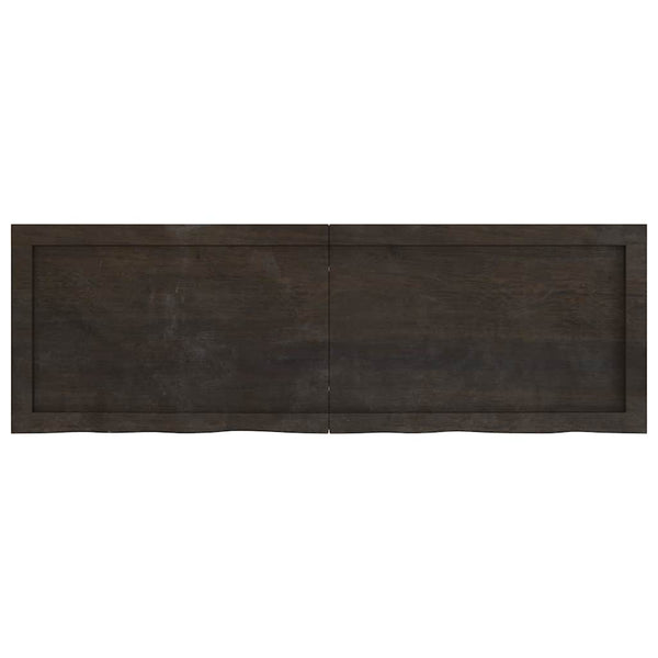 Tischplatte Dunkelbraun 120x40x(2-6)cm Massivholz Eiche