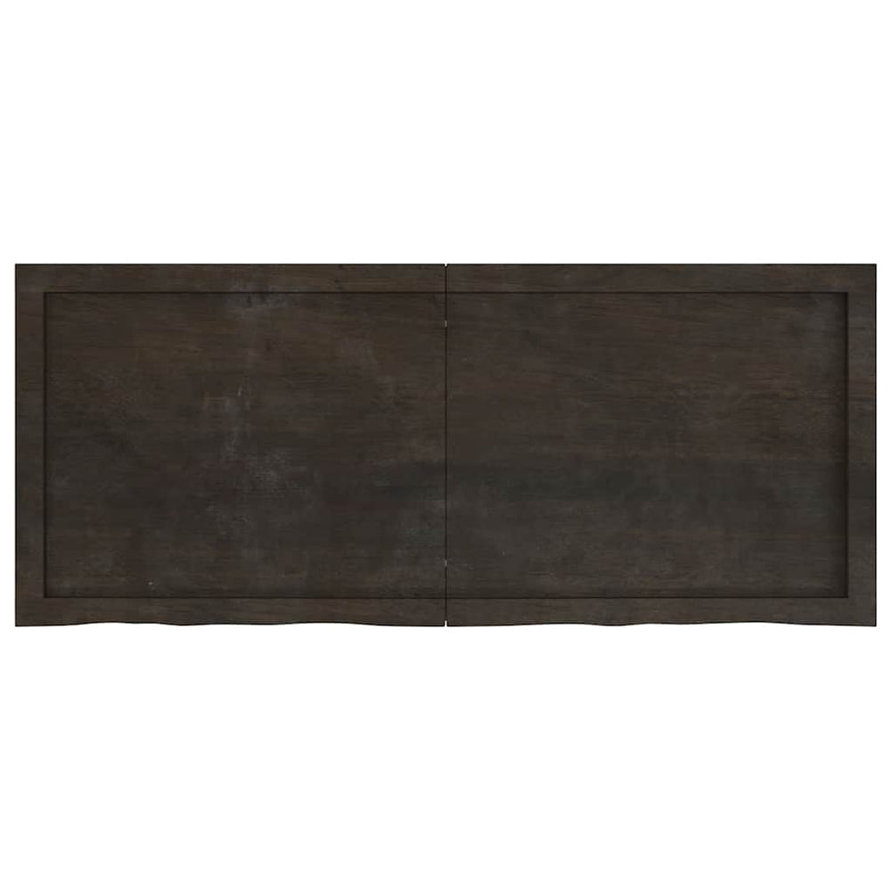 Tischplatte Dunkelbraun 120x50x(2-4)cm Massivholz Eiche