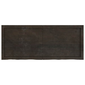 Tischplatte Dunkelbraun 120x50x(2-4)cm Massivholz Eiche