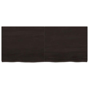 Tischplatte Dunkelbraun 120x50x(2-4)cm Massivholz Eiche