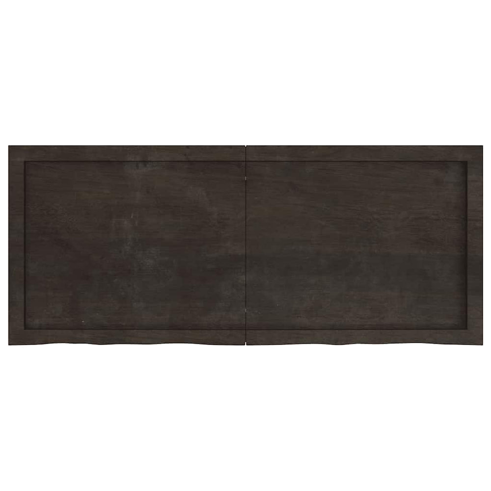Tischplatte Dunkelbraun 120x50x(2-6)cm Massivholz Eiche