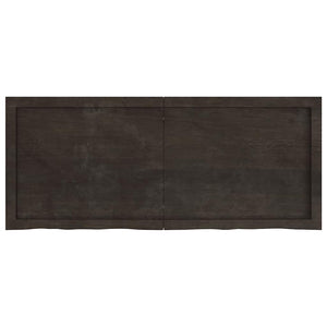 Tischplatte Dunkelbraun 120x50x(2-6)cm Massivholz Eiche