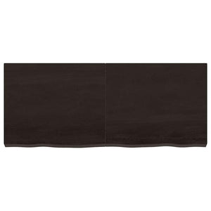 Tischplatte Dunkelbraun 120x50x(2-6)cm Massivholz Eiche