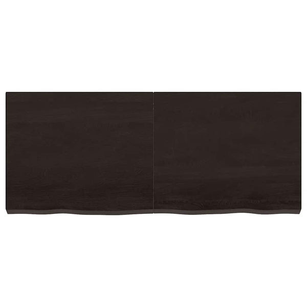 Tischplatte Dunkelbraun 120x50x(2-6)cm Massivholz Eiche
