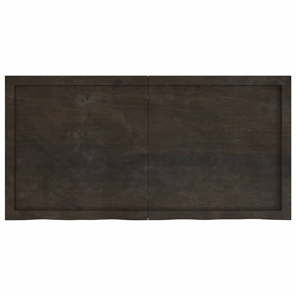 Tischplatte Dunkelbraun 120x60x(2-4)cm Massivholz Eiche