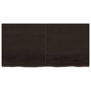 Tischplatte Dunkelbraun 120x60x(2-4)cm Massivholz Eiche
