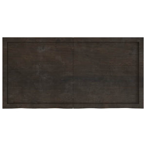Tischplatte Dunkelbraun 120x60x(2-6)cm Massivholz Eiche