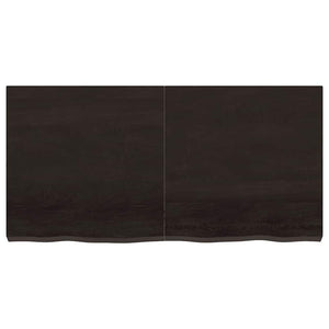 Tischplatte Dunkelbraun 120x60x(2-6)cm Massivholz Eiche